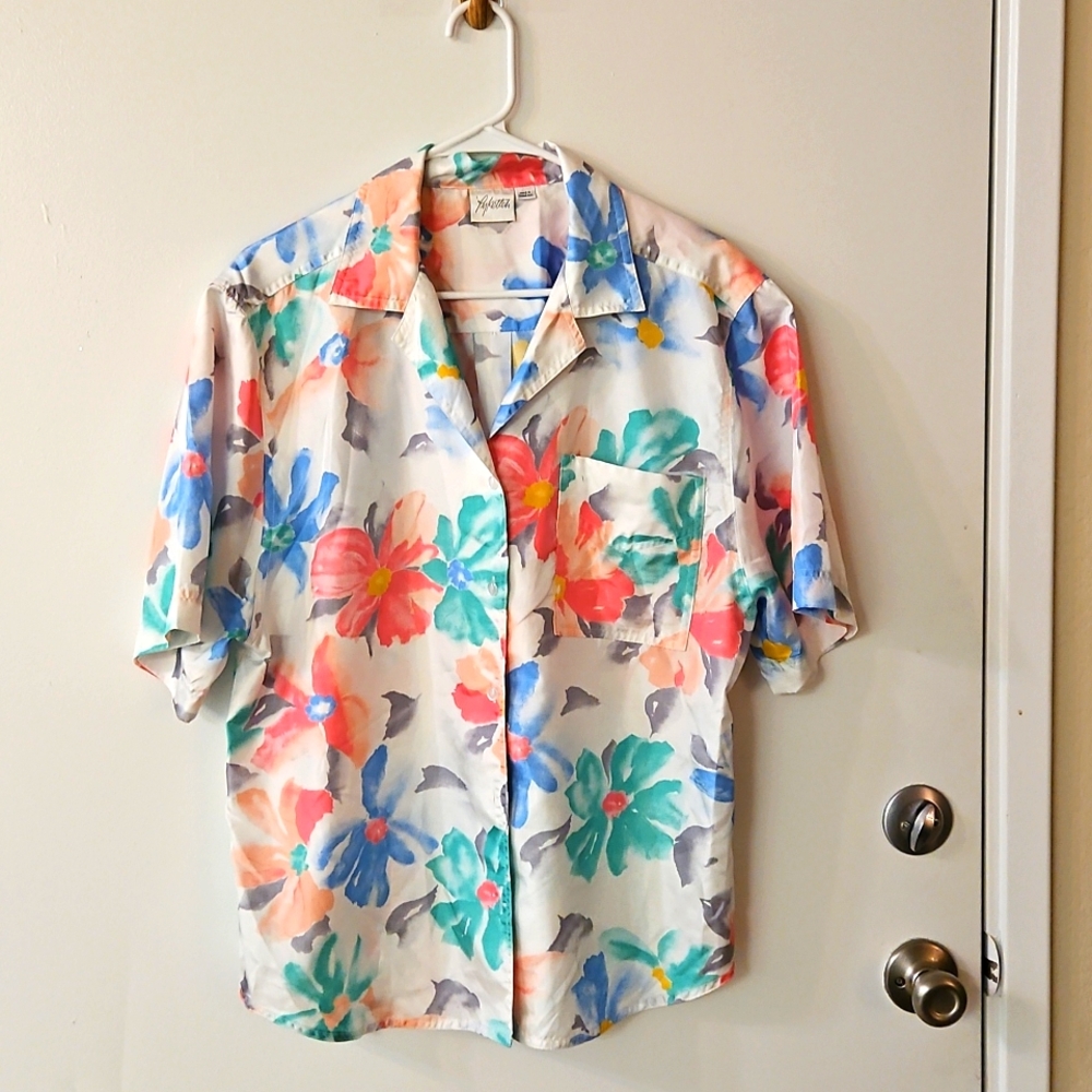 Pykettes Vintage Floral Short Sleeve Shirt - Picture 6 of 6